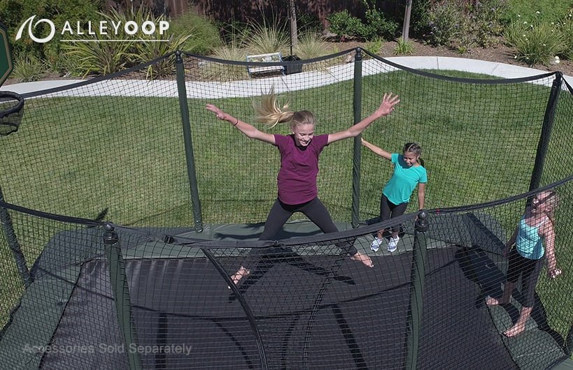 AlleyOop Rectangular Trampoline 10'x17' - bearplaygrounds