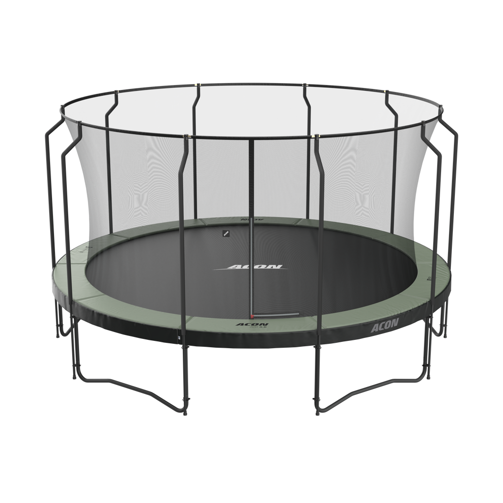 ACON Air 15ft Round Trampoline with Premium Enclosure transparent