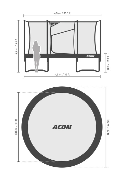 ACON Air Gen 2.0 15ft Round Trampoline - bearplaygrounds