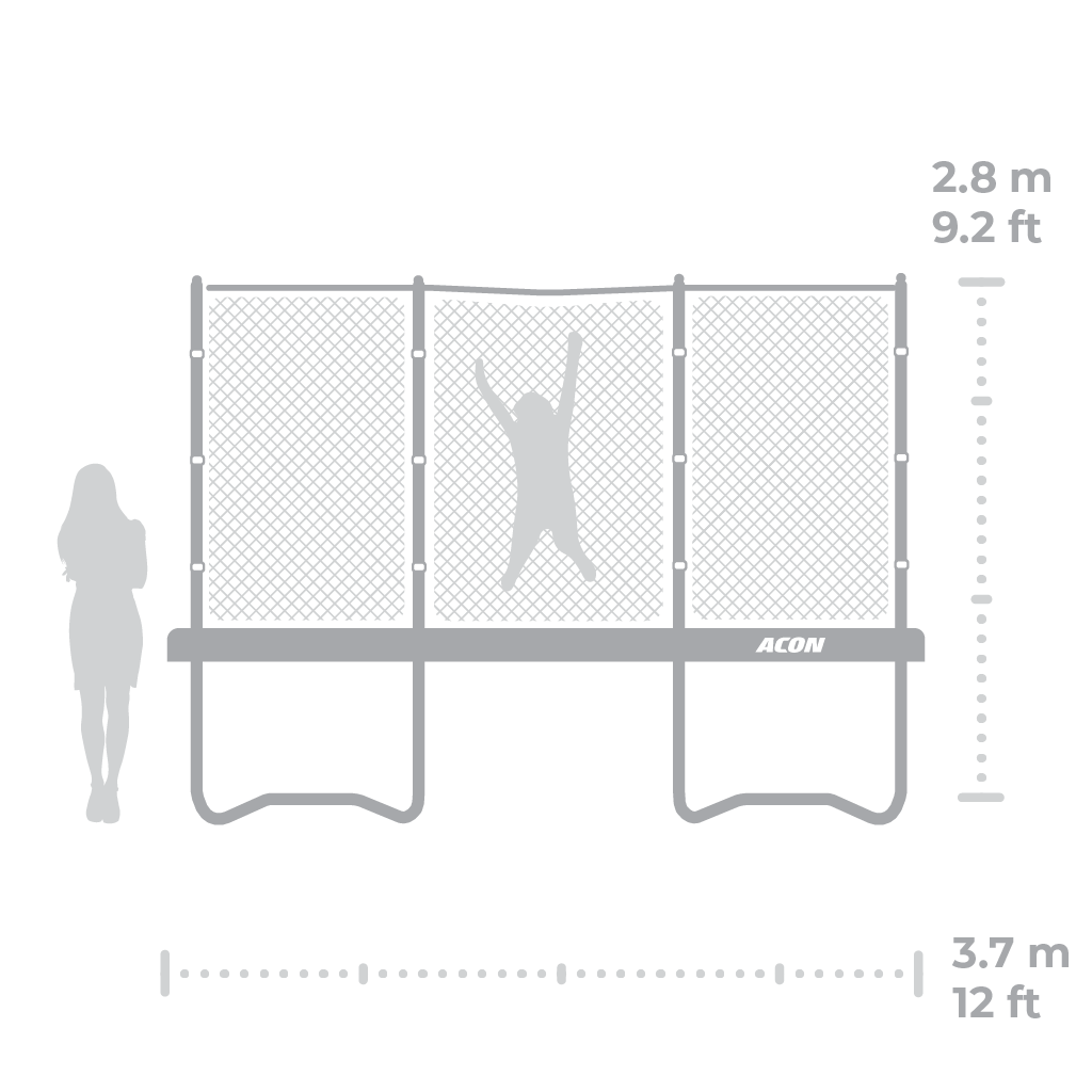 ACON Air 12ft Round Trampoline dimensions standard