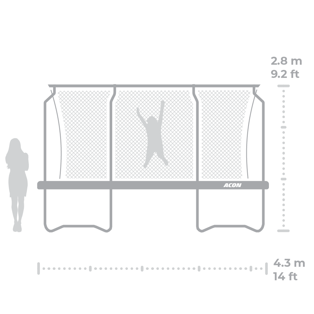 ACON Air 14ft Round Trampoline dimensions premium