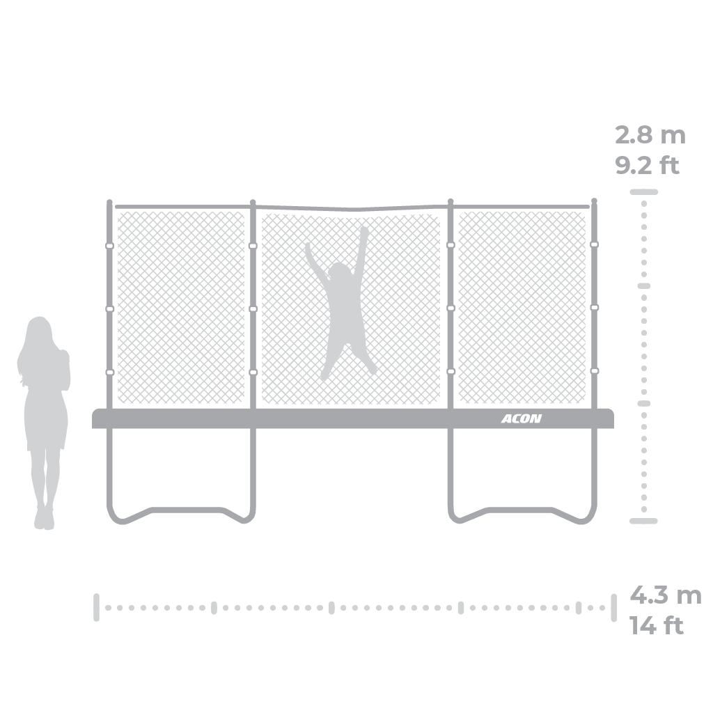 ACON Air 14ft Round Trampoline dimensions standard