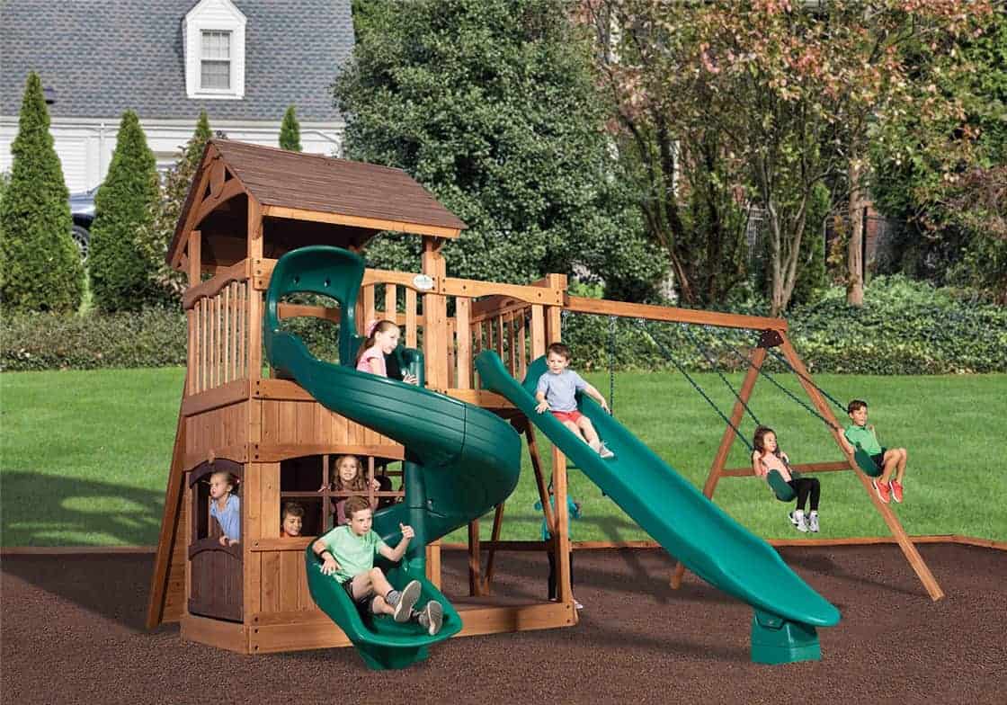 Backyard Adventures Titan Peak Jumbo 2 Wooden Playset | Bear