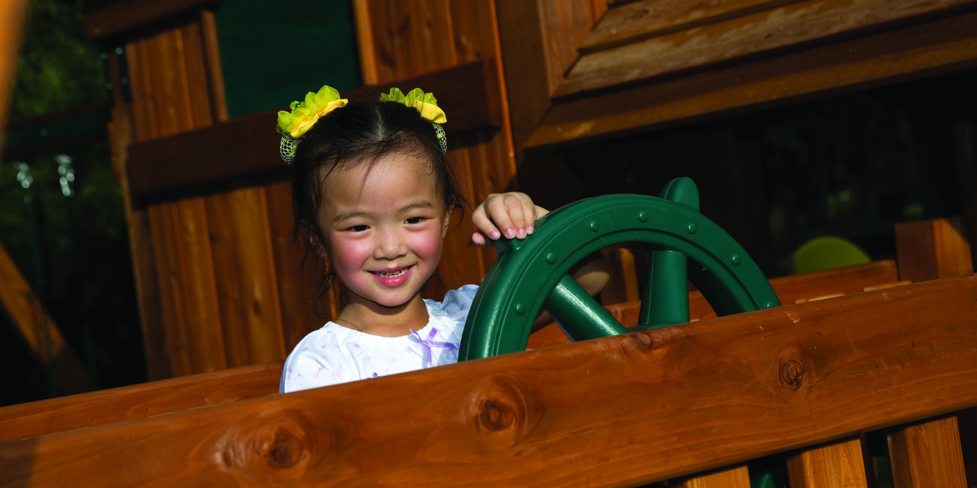 girl playing in classic lifetime playset