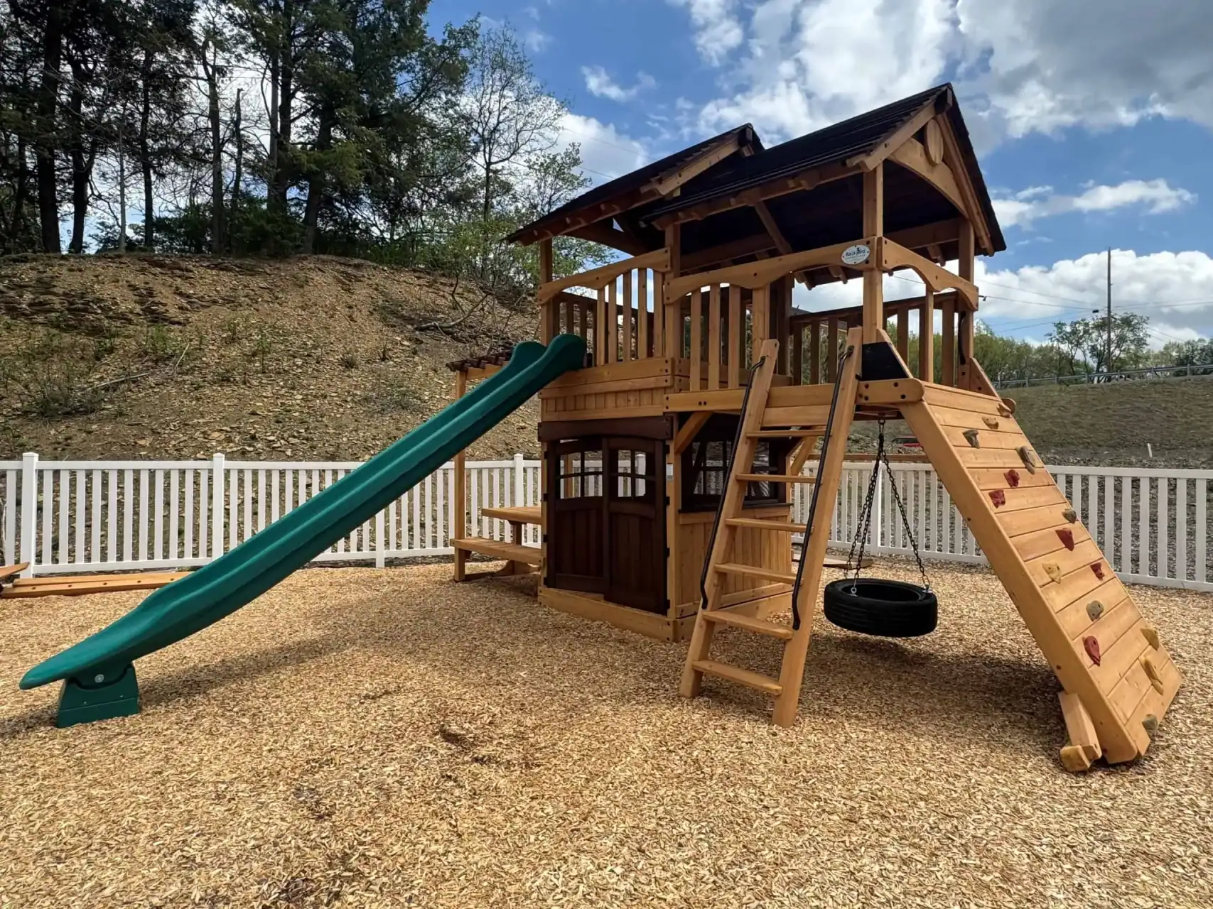 Buy Outdoor Playset Pittsburgh Wooden playset for sale in Pittsburgh with slide, tire swing and more